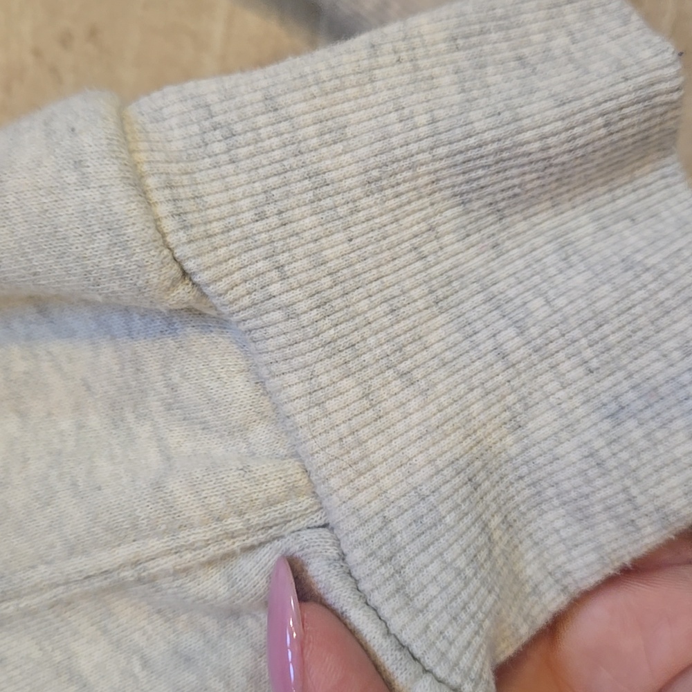 Playboy by Pacsun Light Heather Gray Cropped Drawstring Sweatshirt - Picture 3 of 10